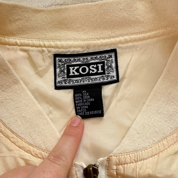 Vintage 100% Silk Bomber Jacket • Size: XL - Picture 4 of 9